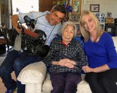 KNBC Crew with SAC. Angie Crouch interviewed Susan. Bob the camerman is also a Navy Veteran.